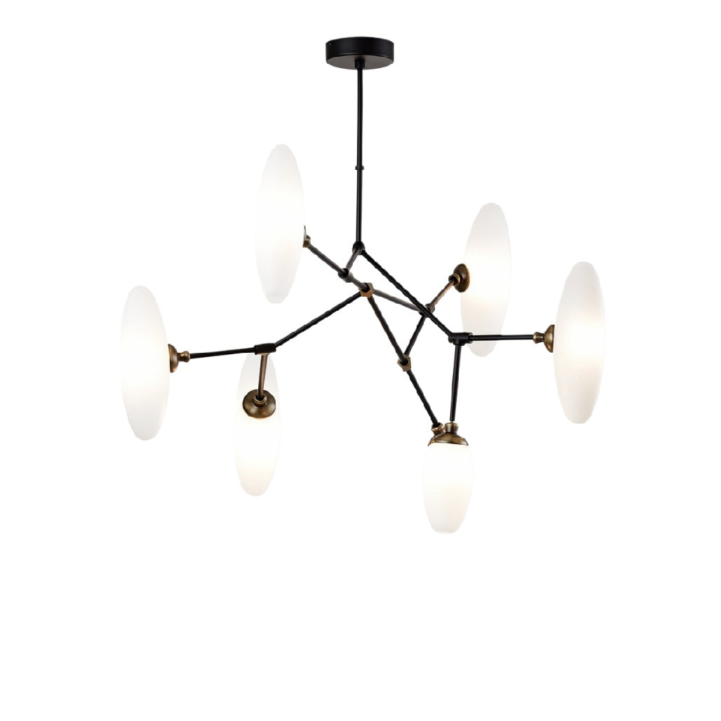 **Lampa wisząca w stylu nowoczesnym z sześcioma kloszami**
